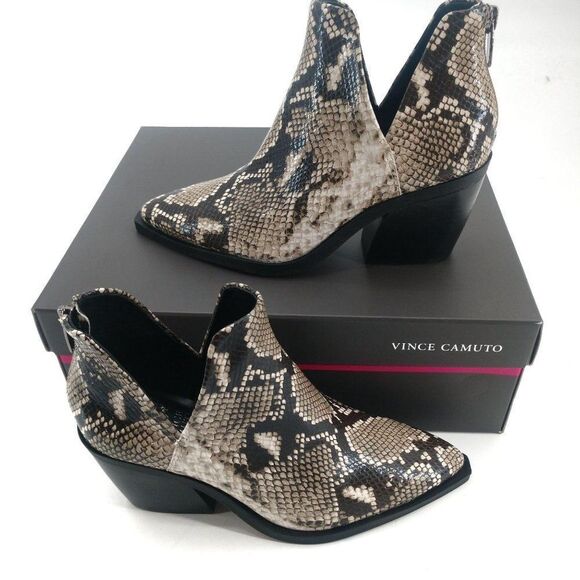 Vince Camuto Python Booties Leather Boots - Picture 2 of 7
